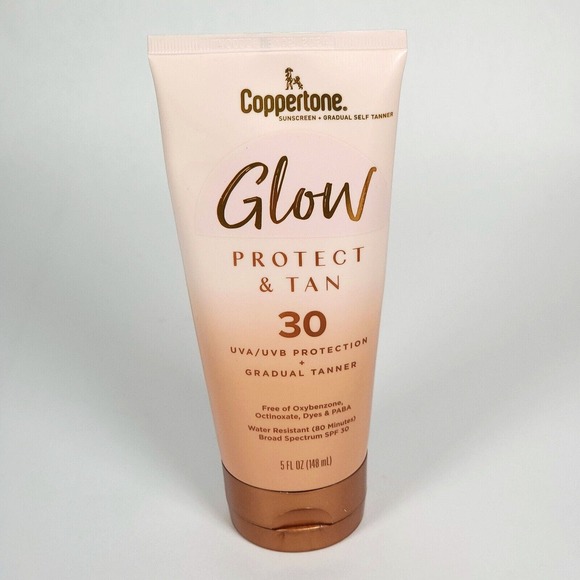 Coppertone Skincare Coppertone Glow Protect Tan Sunscreen Gradual Self Tanner 5oz Exp 22024